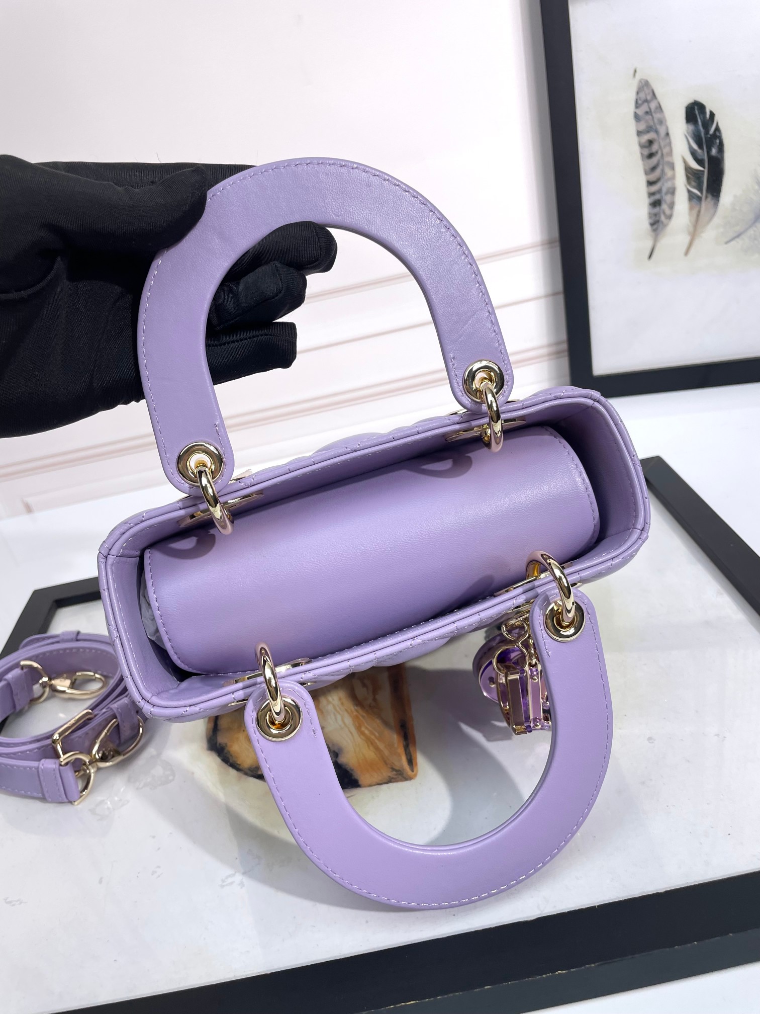 Small Lady Dior My ABCDior Bag Purple Cannage Lambskin